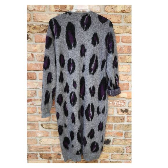 Needles Leopard Print Mohair Long Cardigan Medium - Picture 3 of 11